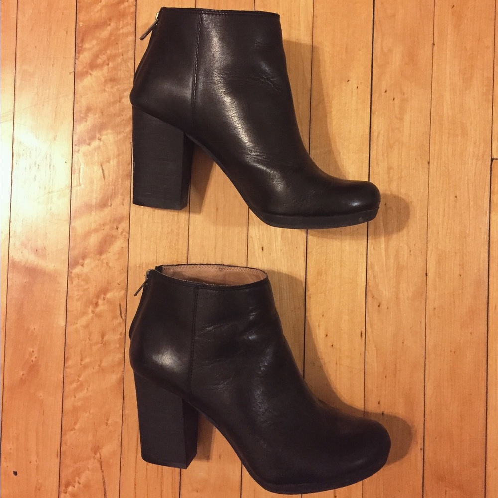 madewell leather booties 7.5